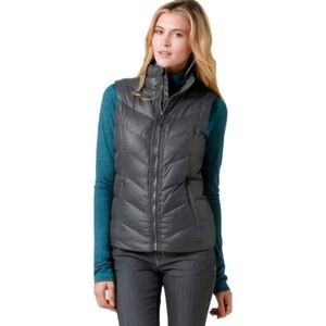 PRANA Ana Down Puffer Vest Charcoal XS